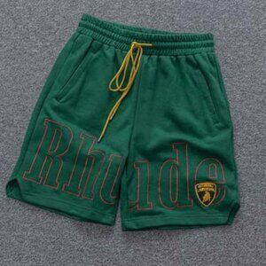Rhude x Lamborghini Military Twill Emboiered Logo Shorts Green